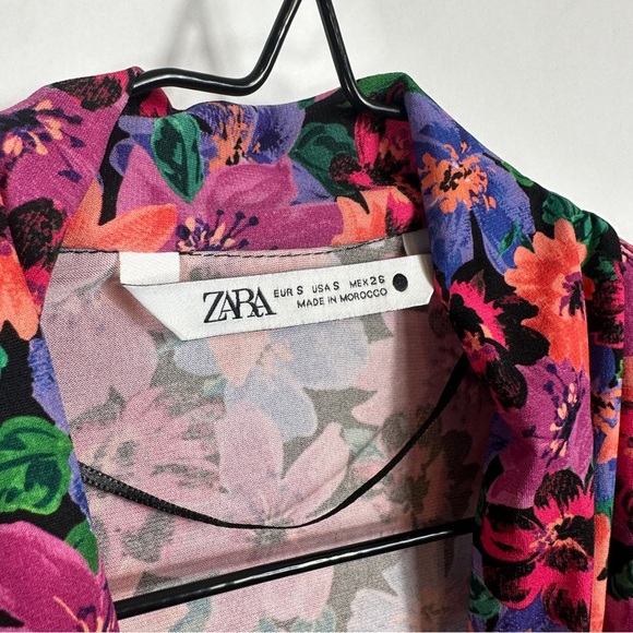 Zara Floral V-Neck Wrap Top - Multicolor | US Size Small - Picture 5 of 12